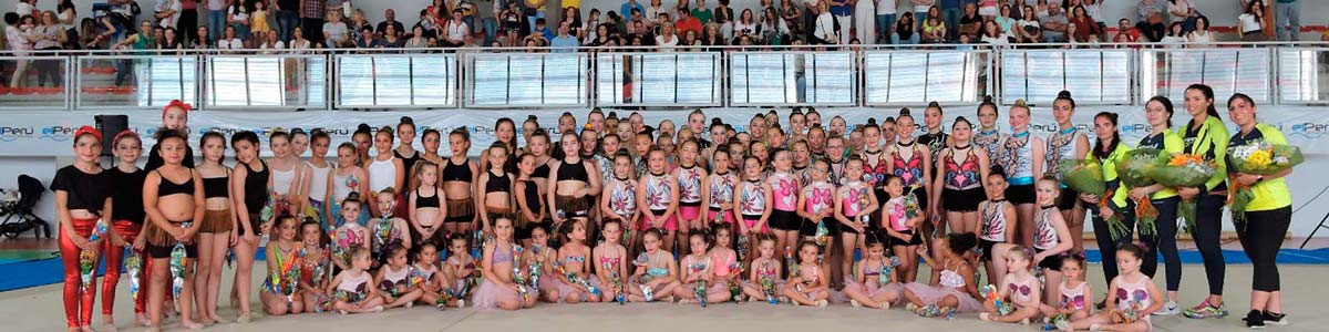 Fiesta despedida de la temporada del club El Perú Cáceres Wellness de Gimnasia Rítmica en el Pabellón Aldea Moret el 13 de junio de 2019
